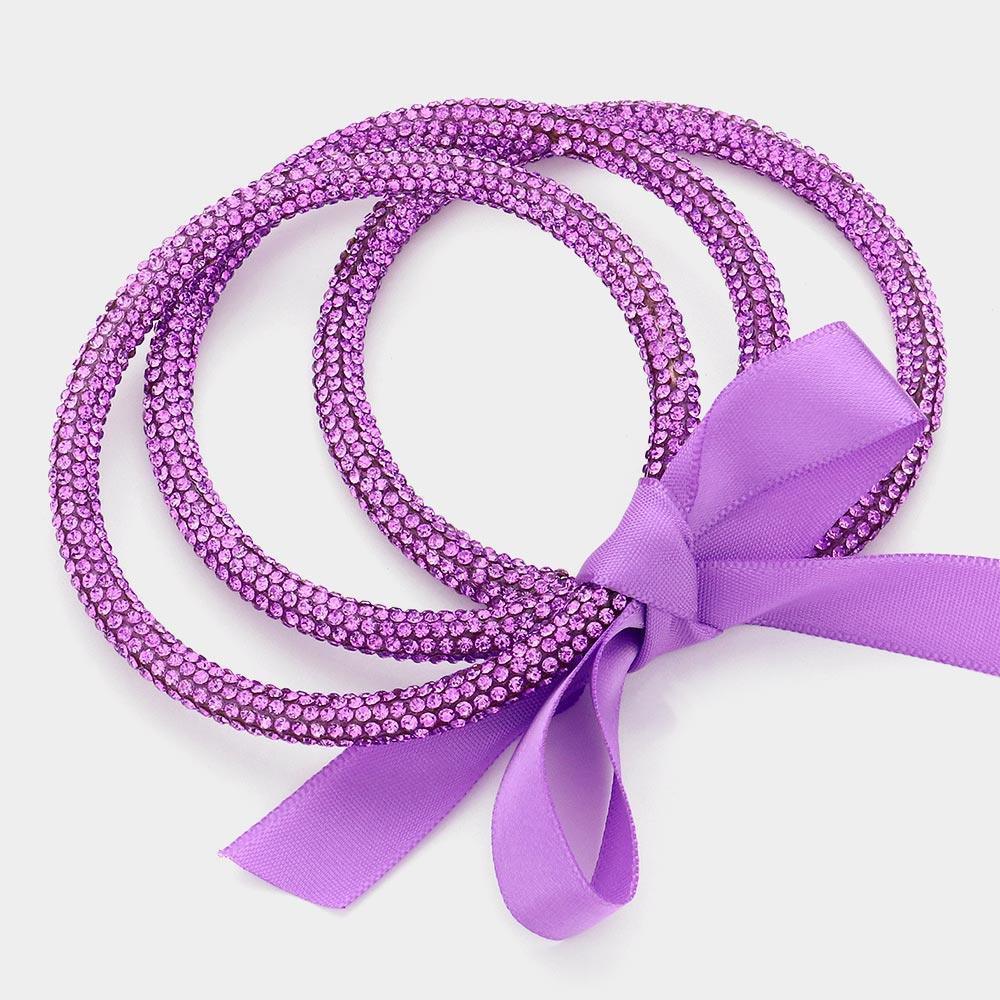 3PCS - Rhinestone Pave Bangle Layered Bracelets - Jewelry Store by Erik Rayo