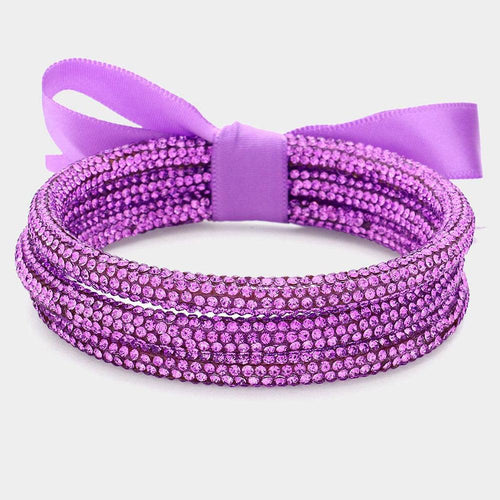 3PCS - Rhinestone Pave Bangle Layered Bracelets - Jewelry Store by Erik Rayo