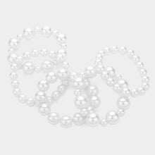 Load image into Gallery viewer, White 5PCS - Pearl Strand Stretch Bracelets
