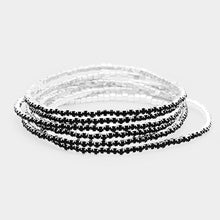 Load image into Gallery viewer, Silver 6PCS  Rhinestone Multi Layered Stretch Evening Bracelets
