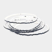 Load image into Gallery viewer, Silver 6PCS  Rhinestone Multi Layered Stretch Evening Bracelets
