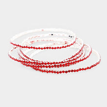 Load image into Gallery viewer, Red 6PCS  Rhinestone Multi Layered Stretch Evening Bracelets
