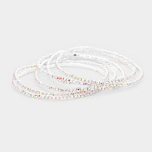 Load image into Gallery viewer, Silver 6PCS  Rhinestone Multi Layered Stretch Evening Bracelets
