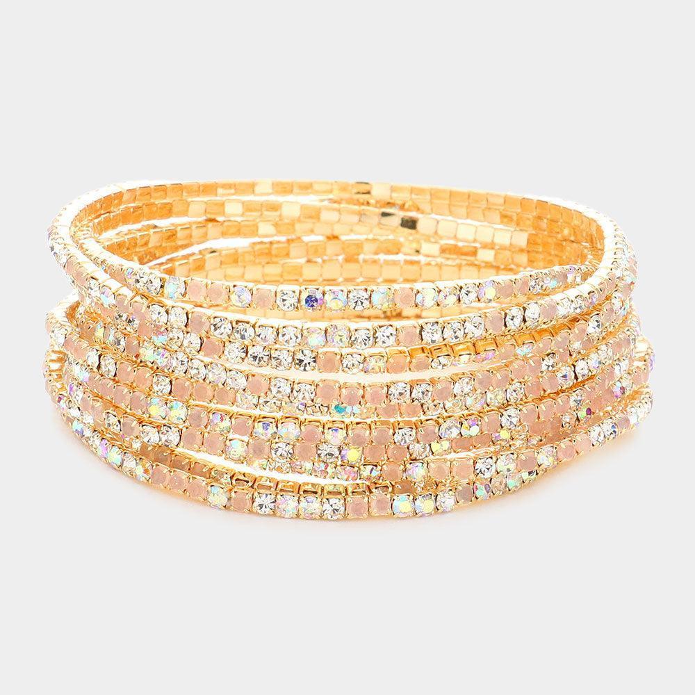 11PCS - Rhinestone Layered Stretch Bracelets - Jewelry Store by Erik Rayo