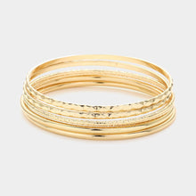 Load image into Gallery viewer, Gold 6PCS  Metal Bangle Bracelets
