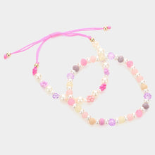 Load image into Gallery viewer, Pink 2PCS - Pearl Faceted Beaded Bracelets
