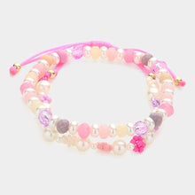 Load image into Gallery viewer, Pink 2PCS - Pearl Faceted Beaded Bracelets
