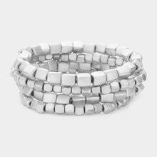 Load image into Gallery viewer, Silver 4PCS  Metal Beads Stretch Multi Layered Bracelets
