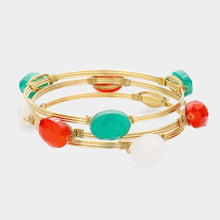 Load image into Gallery viewer, Coral 3PCS  MultiLayered Pebble Station Bracelet
