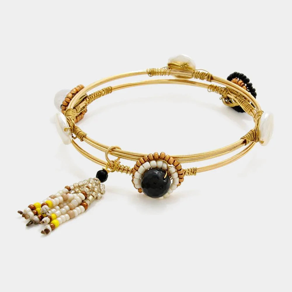 Gold Boho Bead Multi Layered Bracelet - Jewelry Store by Erik Rayo