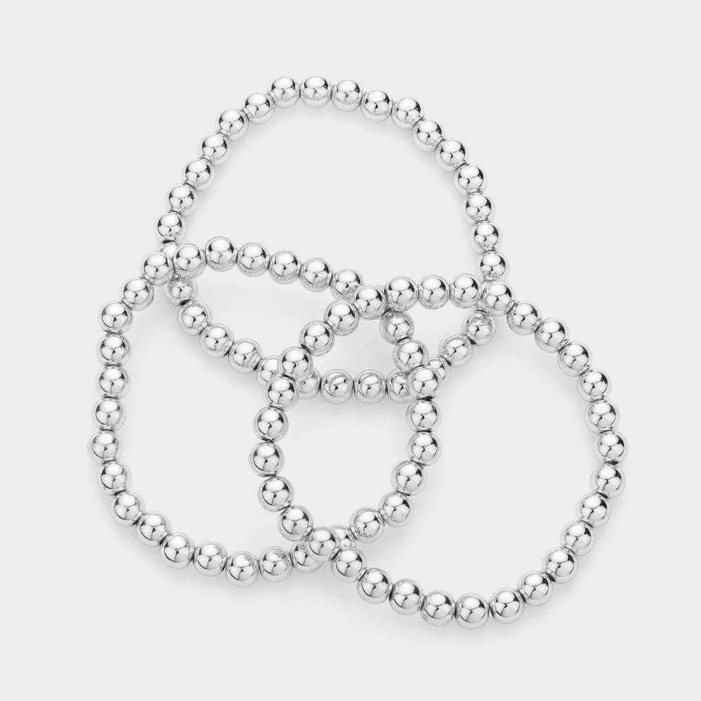 3PCS - Metal Ball Stretch Bracelets - Jewelry Store by Erik Rayo