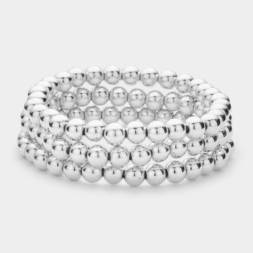 3PCS - Metal Ball Stretch Bracelets - Jewelry Store by Erik Rayo