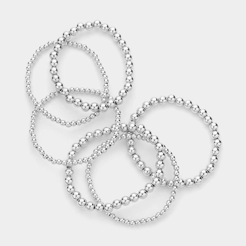 6PCS - Metal Ball Stretch Bracelets - Jewelry Store by Erik Rayo