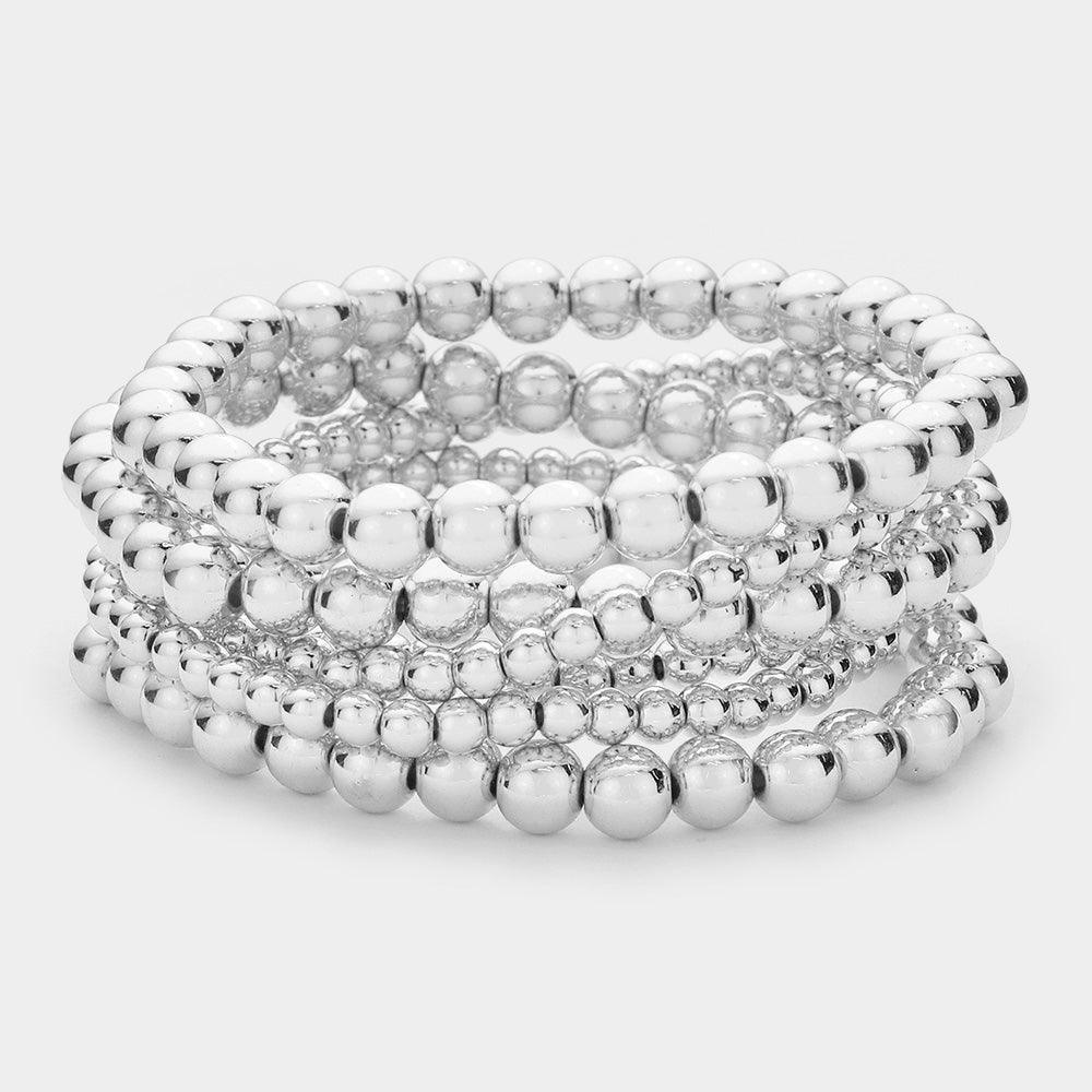 6PCS - Metal Ball Stretch Bracelets - Jewelry Store by Erik Rayo