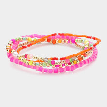 Load image into Gallery viewer, Red 4PCS - Multi Beaded Stretch Layered Bracelets
