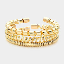 Load image into Gallery viewer, Gold 3PCS  Metal Coil Multi Layered Cuff Bracelets
