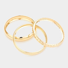 Load image into Gallery viewer, Gold 3PCS  Metal Multi Layered Bangle Bracelets
