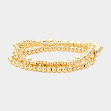 Load image into Gallery viewer, Gold 3PCS  Metal Bubble Stretch Multi Layered Bracelets
