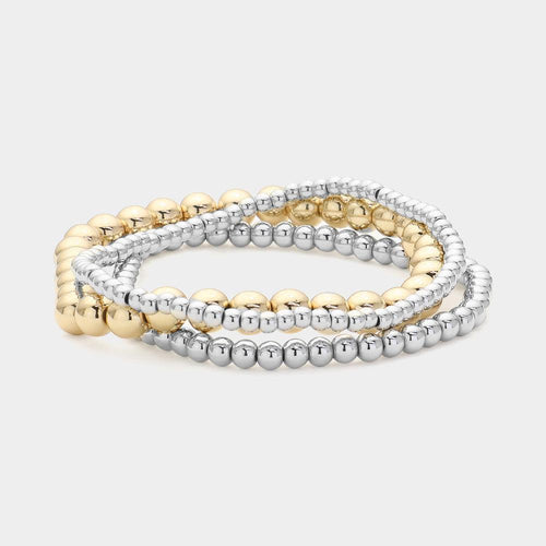 3PCS - Metal Bubble Stretch Multi Layered Bracelets - Jewelry Store by Erik Rayo