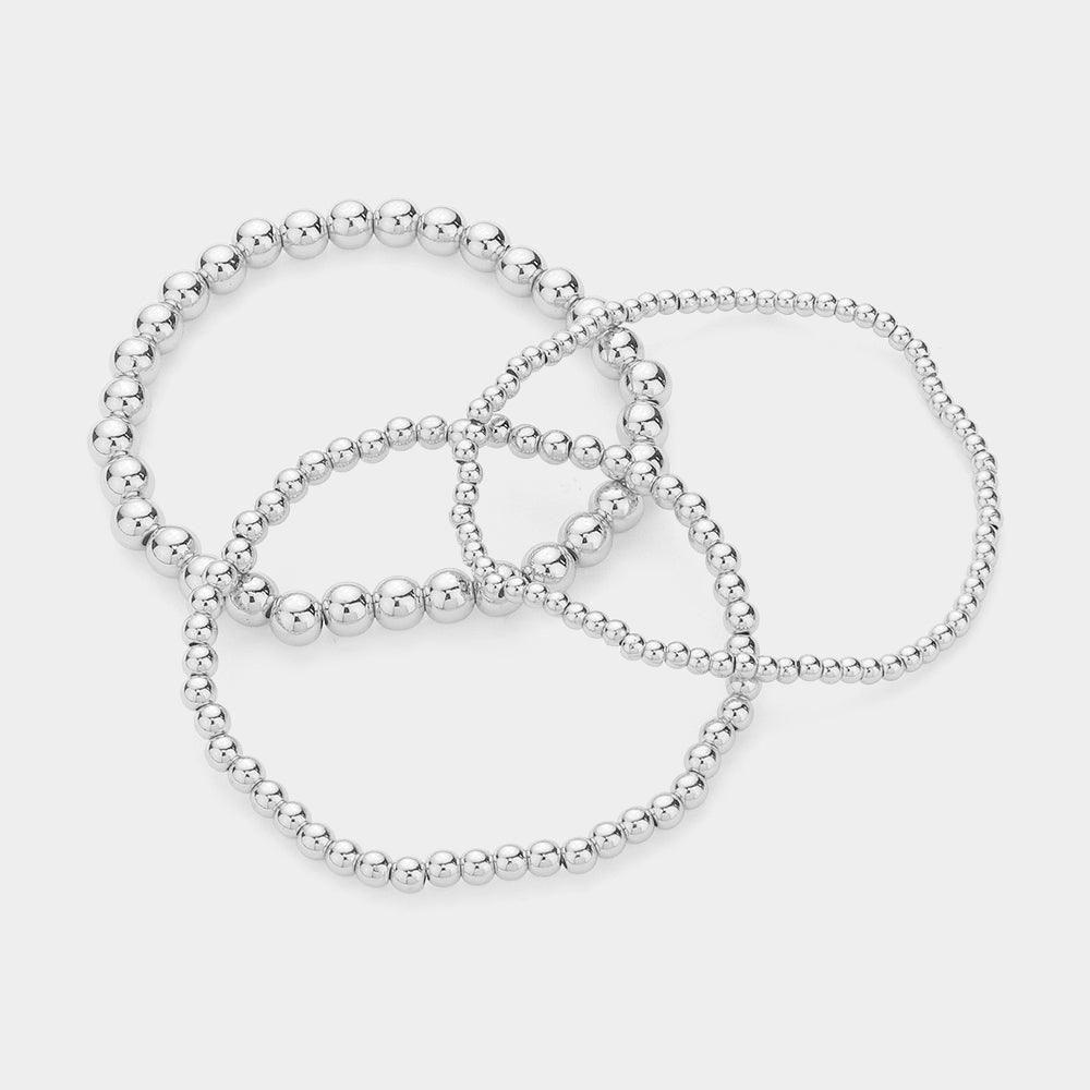 3PCS - Metal Bubble Stretch Multi Layered Bracelets - Jewelry Store by Erik Rayo