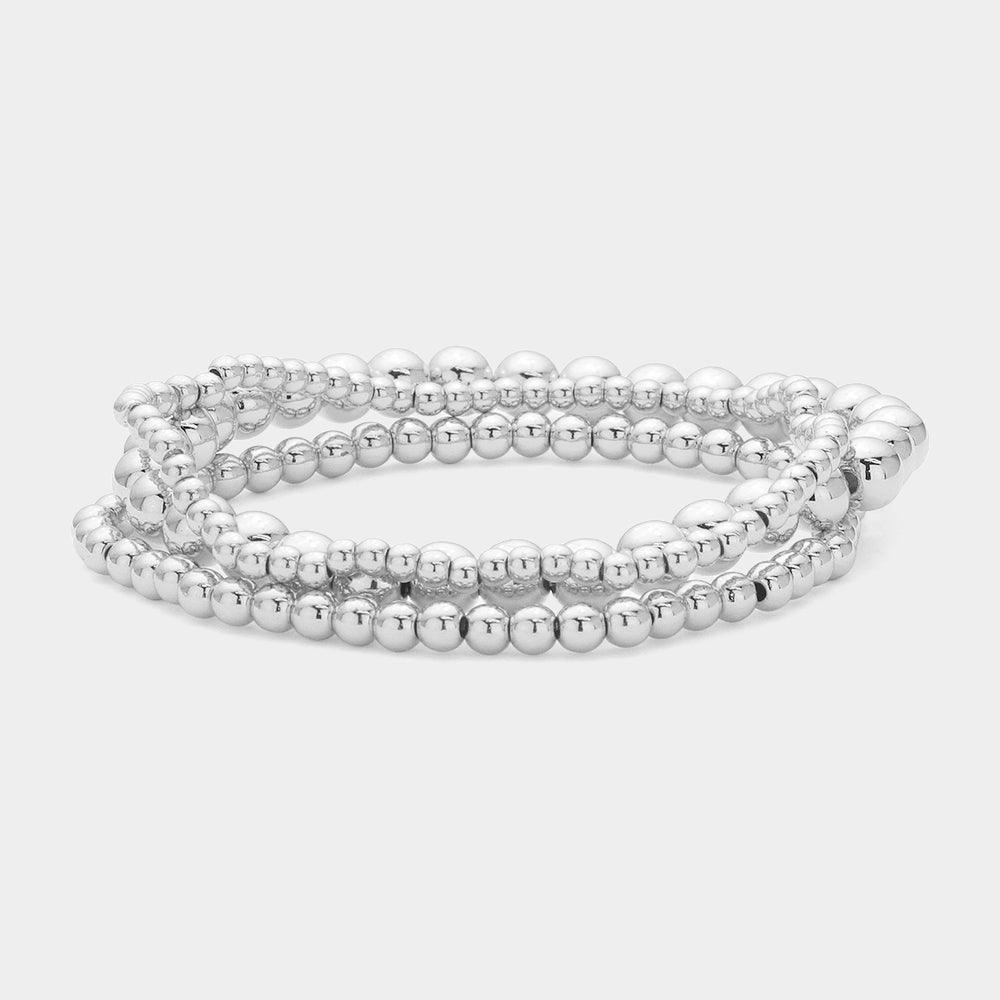 3PCS - Metal Bubble Stretch Multi Layered Bracelets - Jewelry Store by Erik Rayo