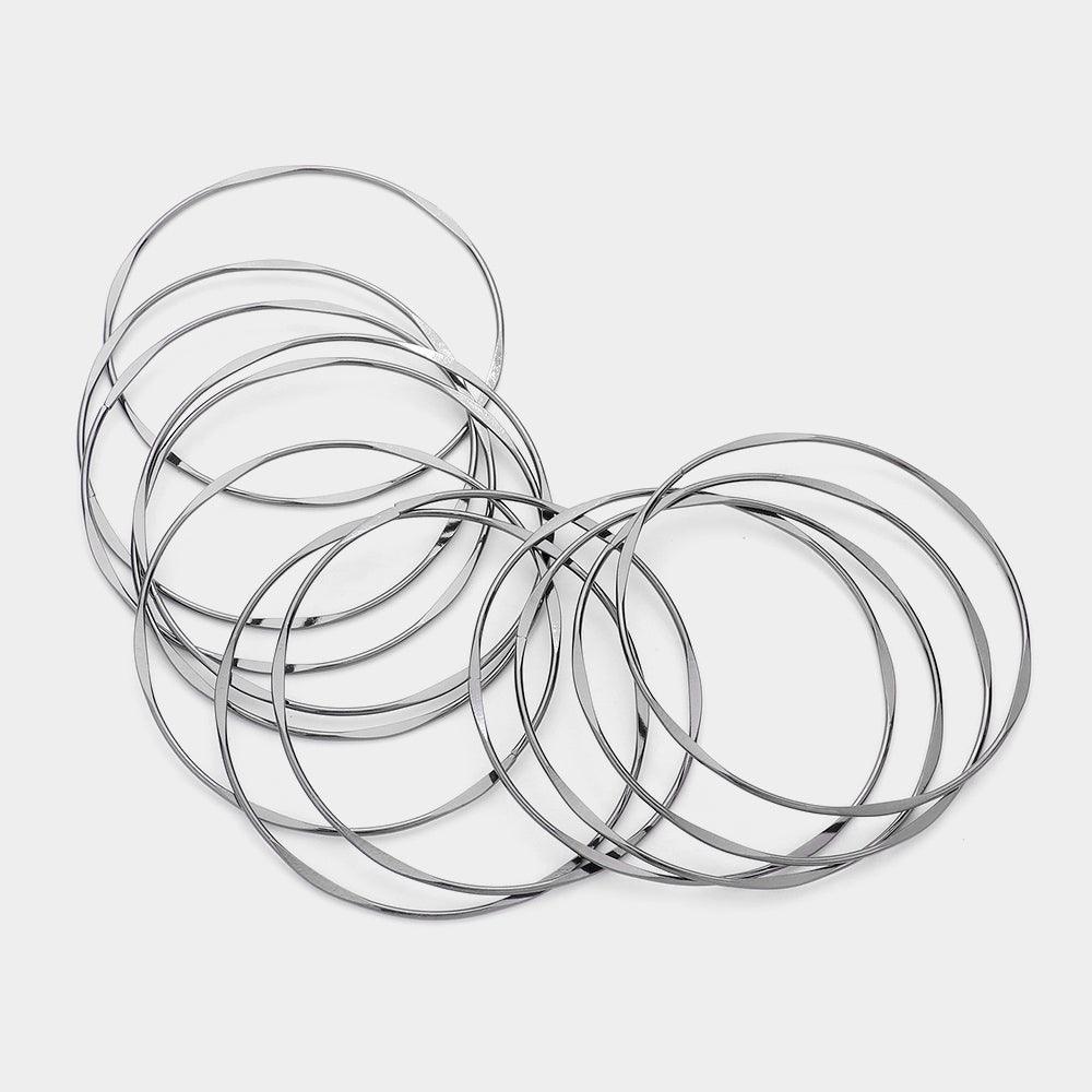12PCS - Metal Stackable Bangle Bracelets - Jewelry Store by Erik Rayo