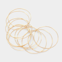 Load image into Gallery viewer, Gold 12PCS  Metal Stackable Bangle Bracelets
