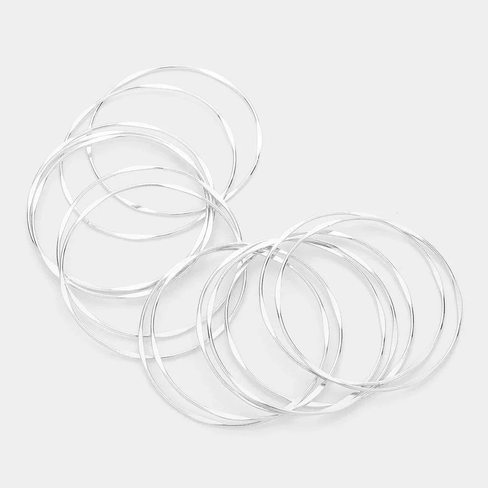 12PCS - Metal Stackable Bangle Bracelets - Jewelry Store by Erik Rayo