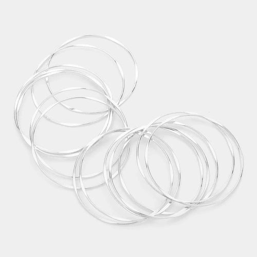 12PCS - Metal Stackable Bangle Bracelets - Jewelry Store by Erik Rayo