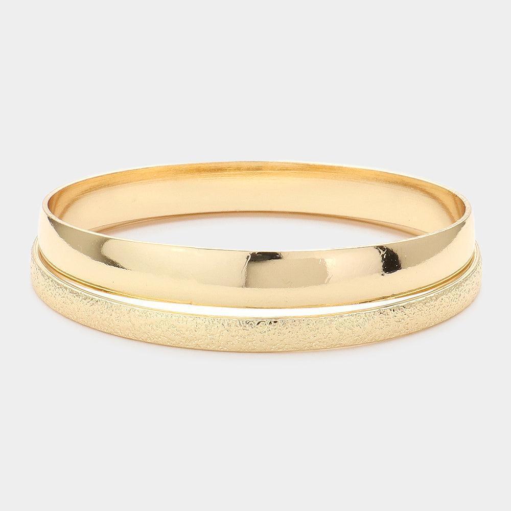 Gold 2PCS Metal Double Layered Bangle Bracelets - Jewelry Store by Erik Rayo