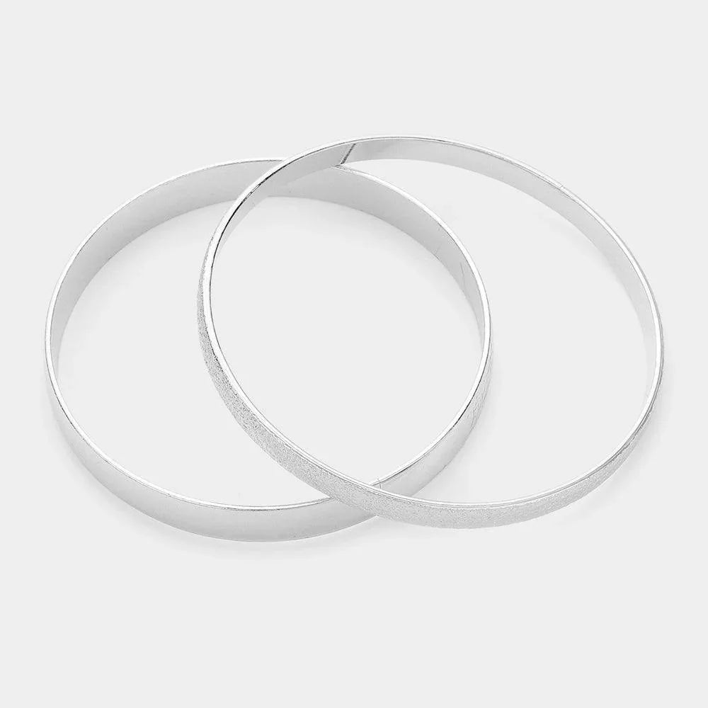 2PCS - Metal Double Layered Bangle Bracelets - Jewelry Store by Erik Rayo