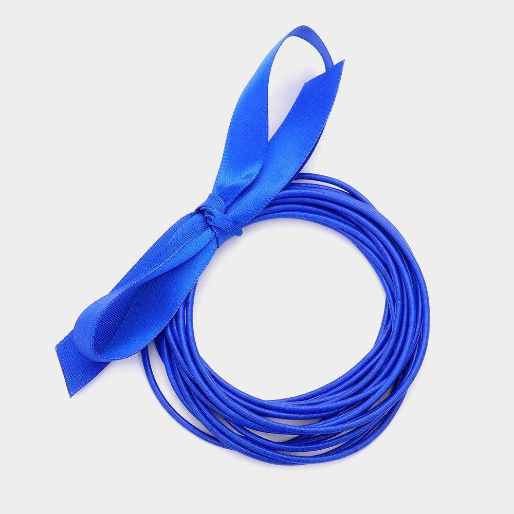 Blue 15PCS - Guitar String Stackable Stretch Bracelets - Jewelry Store by Erik Rayo