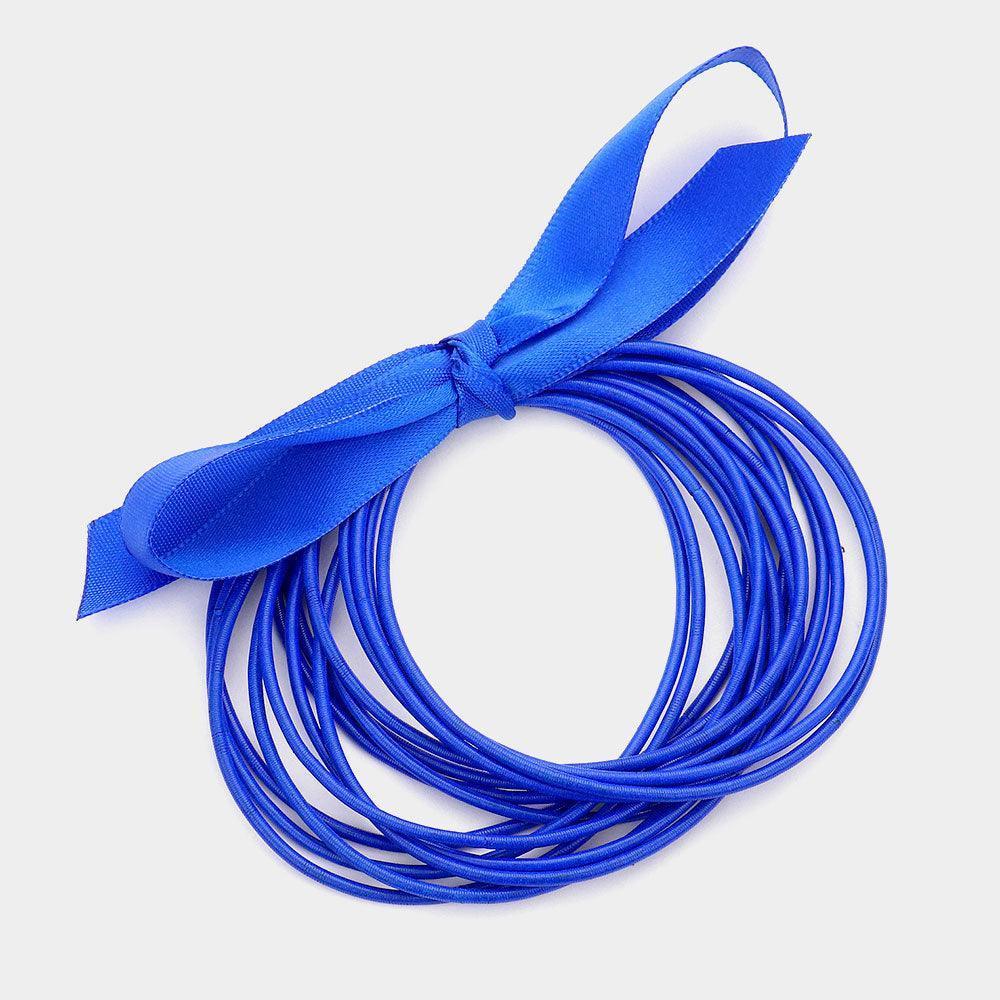 Blue 15PCS - Guitar String Stackable Stretch Bracelets - Jewelry Store by Erik Rayo