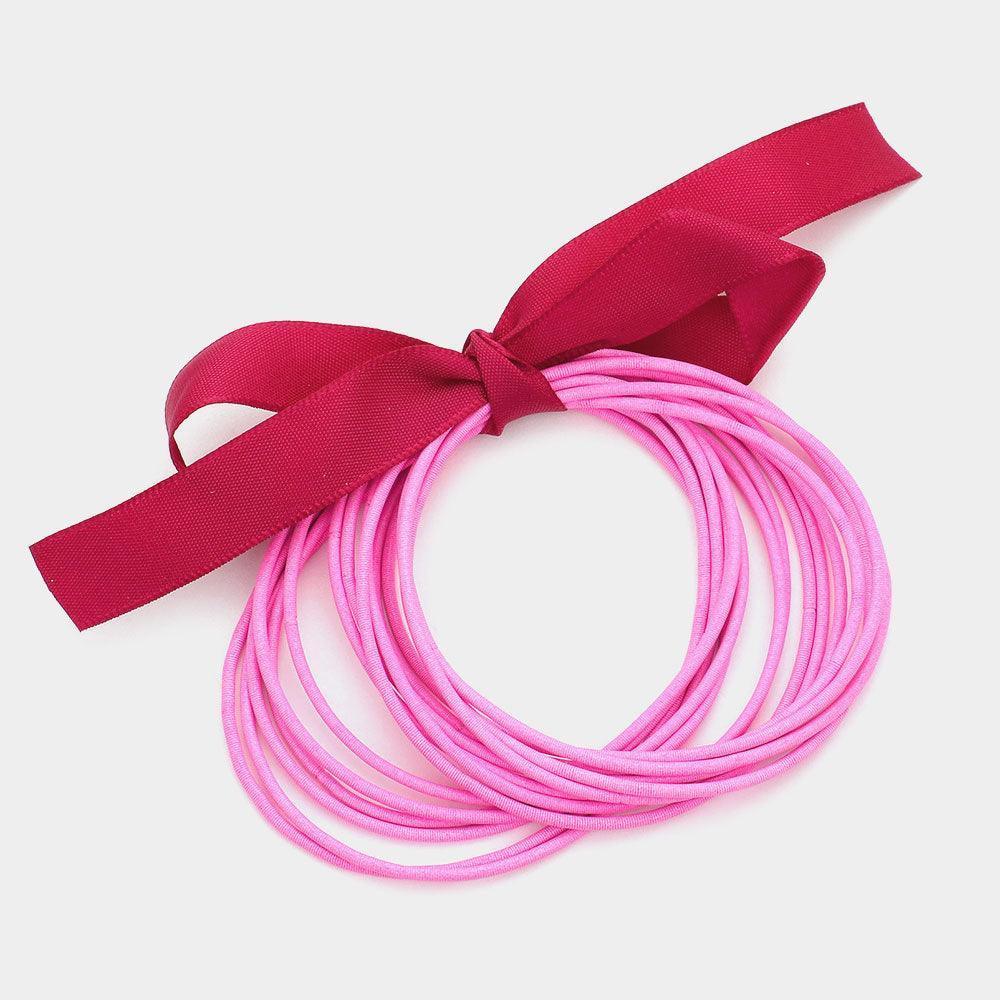 Pink 15PCS - Guitar String Stackable Stretch Bracelets - Jewelry Store by Erik Rayo