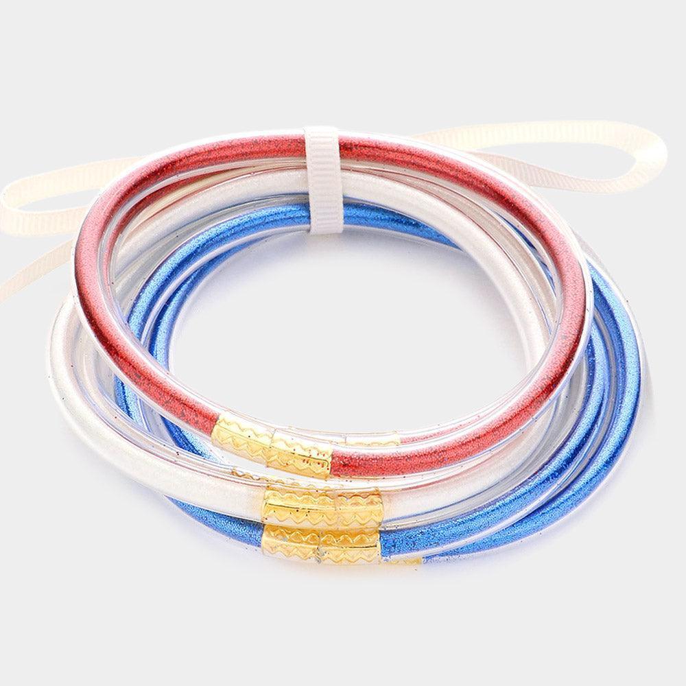 6PCS - Glitter Jelly Tube Bangle Bracelets - Jewelry Store by Erik Rayo