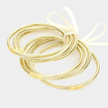 Load image into Gallery viewer, Gold 7PCS  Glitter Jelly Tube Bangle Bracelets
