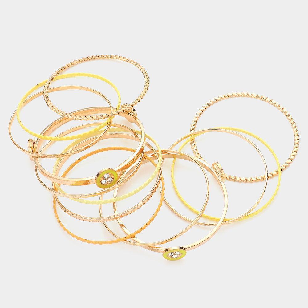 Yellow 13PCS - Multi Layered Bracelets - Jewelry Store by Erik Rayo