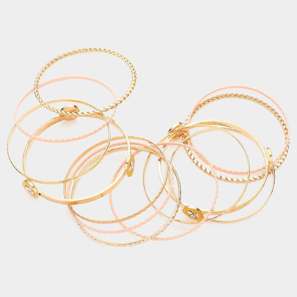 Peach 13PCS - Multi Layered Bracelets - Jewelry Store by Erik Rayo