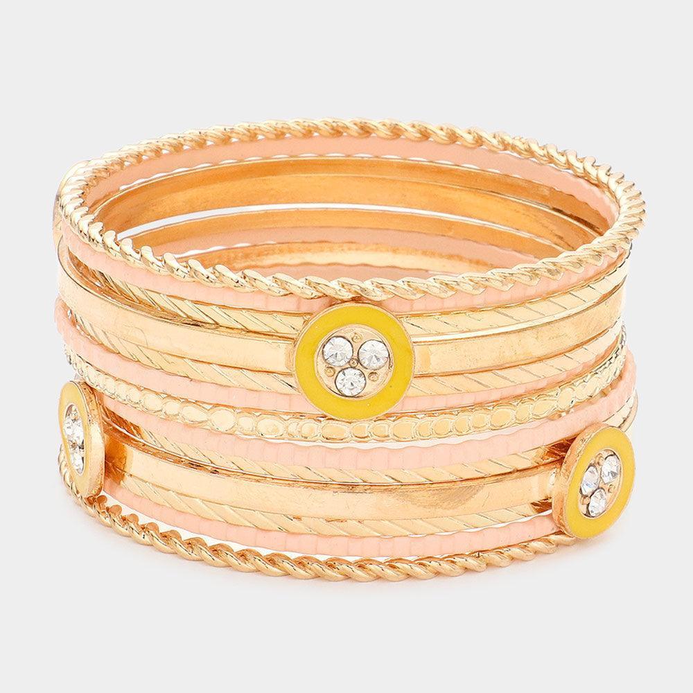 Peach 13PCS - Multi Layered Bracelets - Jewelry Store by Erik Rayo
