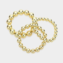 Load image into Gallery viewer, Gold 3PCS  Metal Ball Stretch Multi Layered Bracelets
