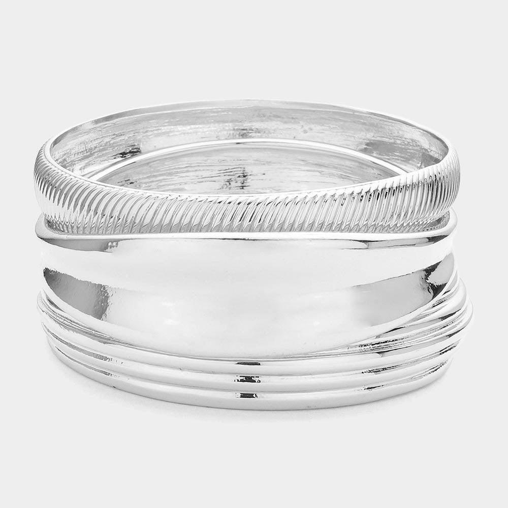 3PCS - Worn Metal Multi Layered Bangle Bracelets - Jewelry Store by Erik Rayo