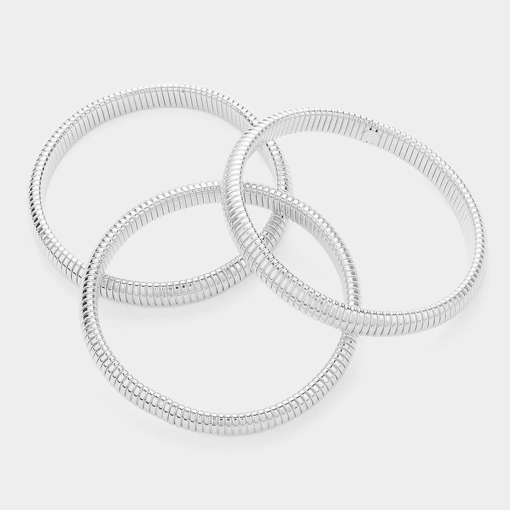 3PCS - Metal Cable Multi Layered Bangle Bracelets - Jewelry Store by Erik Rayo