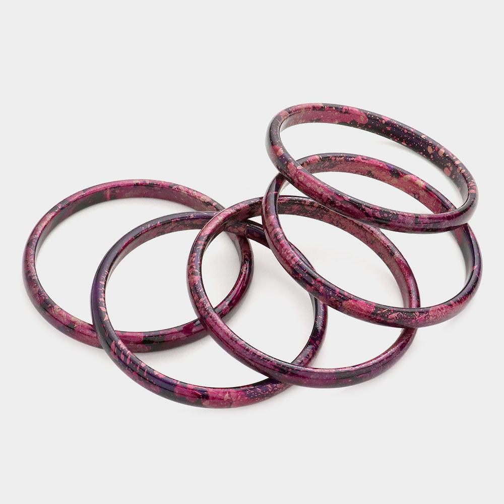 Purple 5PCS Multi Layered Bracelets - Jewelry Store by Erik Rayo