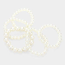 Load image into Gallery viewer, Cream 5PCS - Pearl Stretch Bracelets
