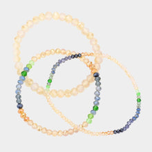 Load image into Gallery viewer, Beige 3PCS - Faceted Beads Multi Layered Bracelets
