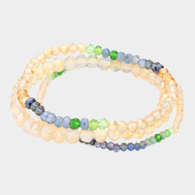 Load image into Gallery viewer, Beige 3PCS - Faceted Beads Multi Layered Bracelets
