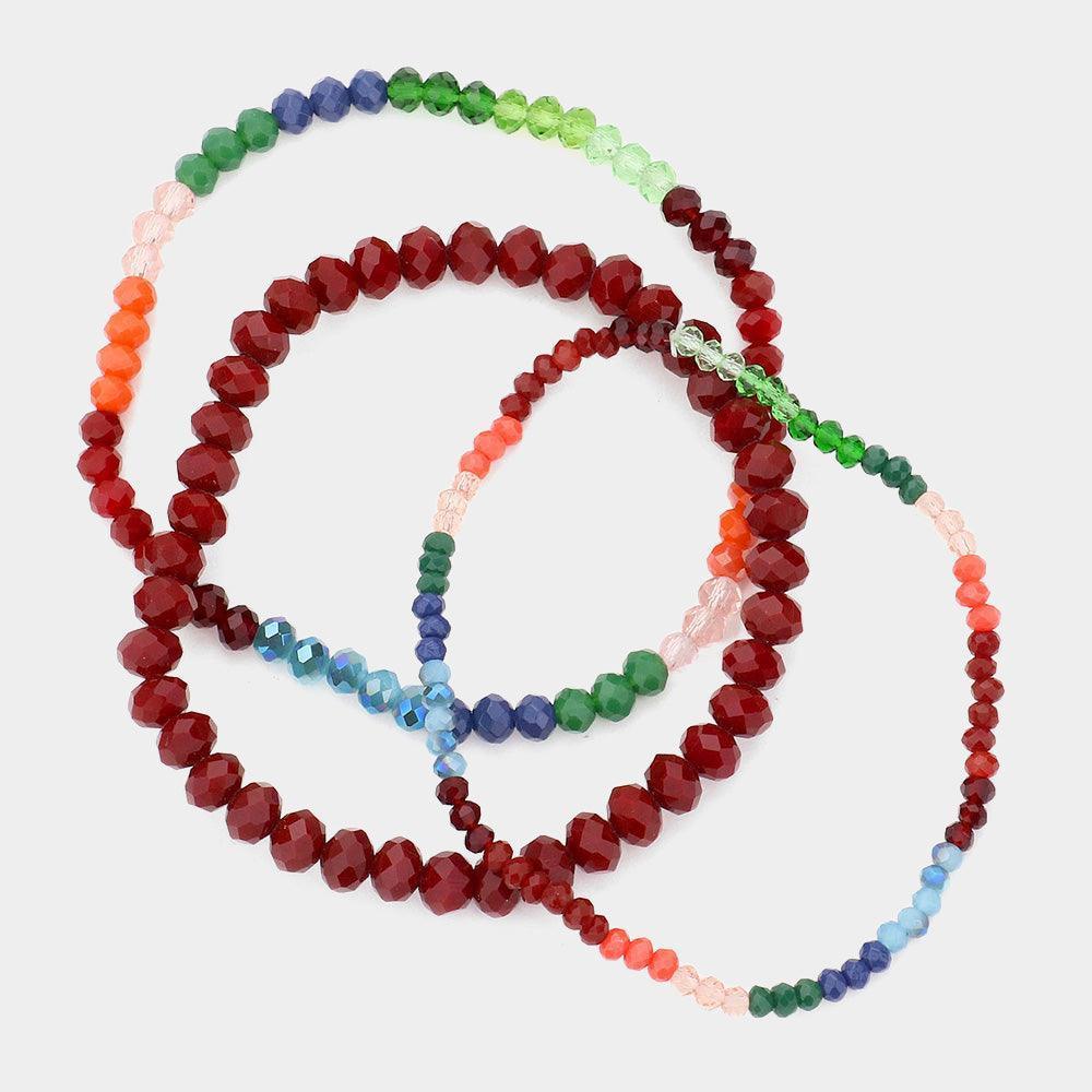 3PCS - Faceted Beads Multi Layered Bracelets - Jewelry Store by Erik Rayo