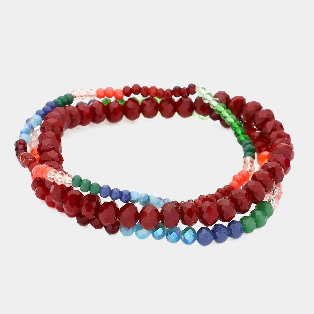 3PCS - Faceted Beads Multi Layered Bracelets - Jewelry Store by Erik Rayo