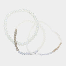 Load image into Gallery viewer, White 3PCS - Faceted Beads Multi Layered Bracelets
