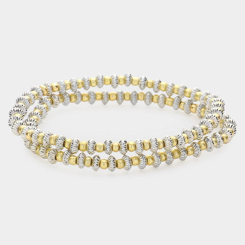 2PCS - Metal Ball Beaded Stretch Bracelet - Jewelry Store by Erik Rayo